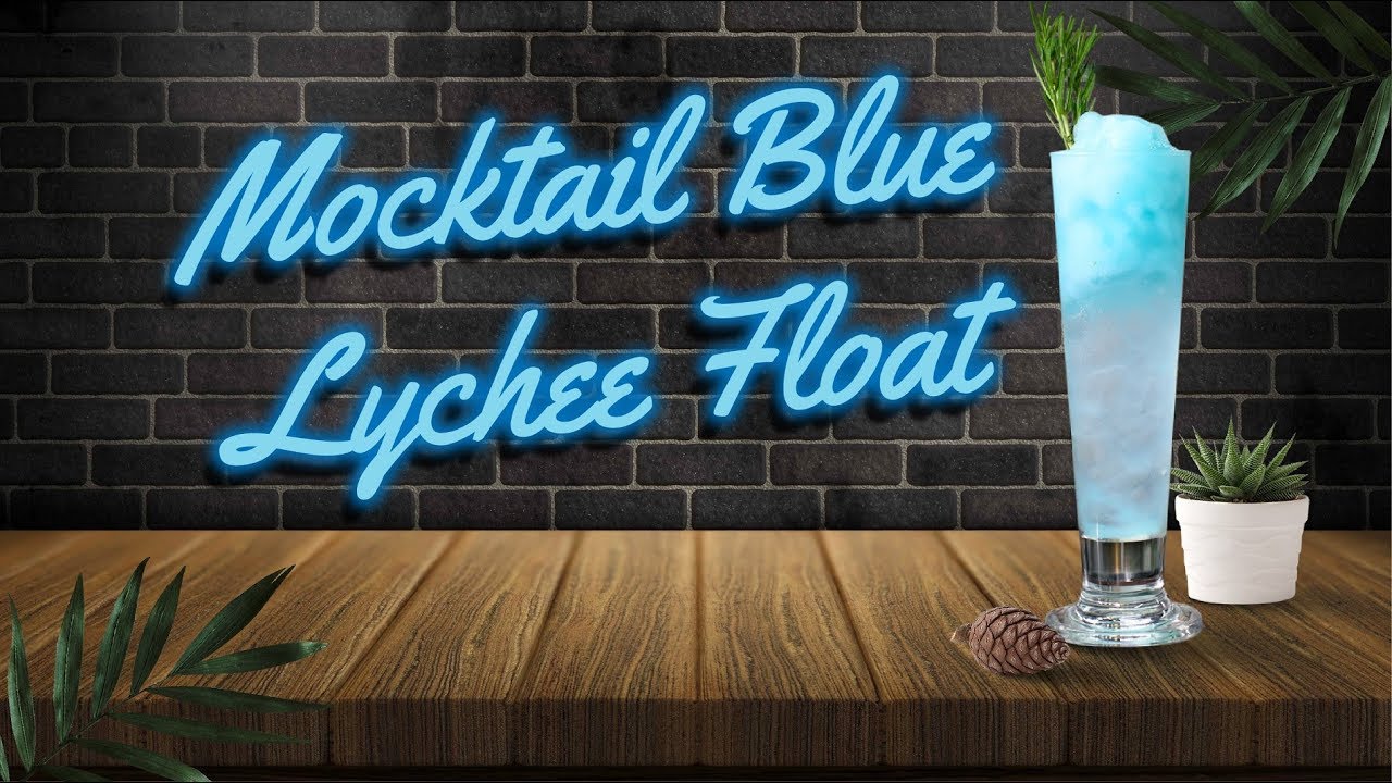 Mocktail Blue Lychee Float vị vải vừa nhìn đã yêu